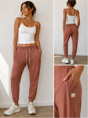 Vuori Women’s Performance Jogger Dusty Rose Drawstring Sweatpants Pockets